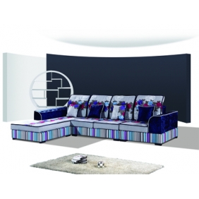 ploychromatic striped sofa